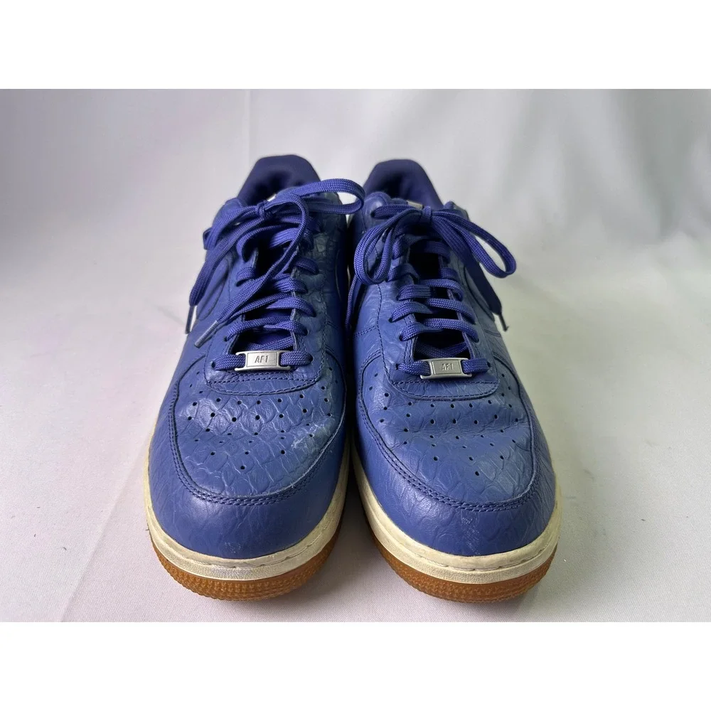 Nike Air Force 1 Low Purple Crocodile Embossed Leather Sneakers‎ Men's Size 12